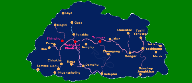 Map of Bhutan