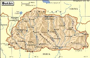 Map of Bhutan
